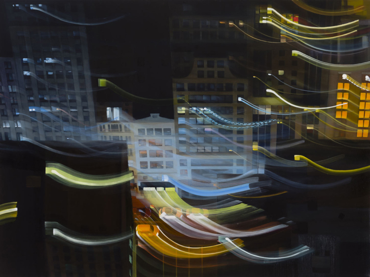 Distorted Paintings of Urban Nightlife by Alexandra Pacula