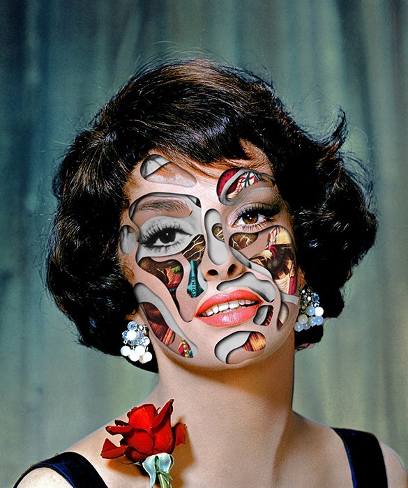 Face Collages by Matthieu Bourel