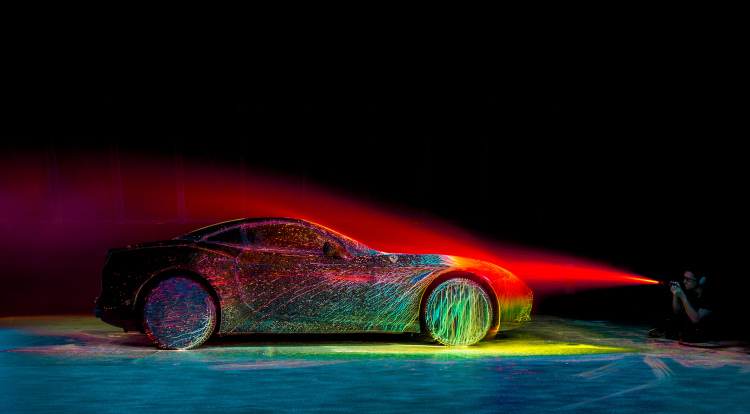 Ferrari California T Ultraviolet Paint Installation by Fabian Oefner