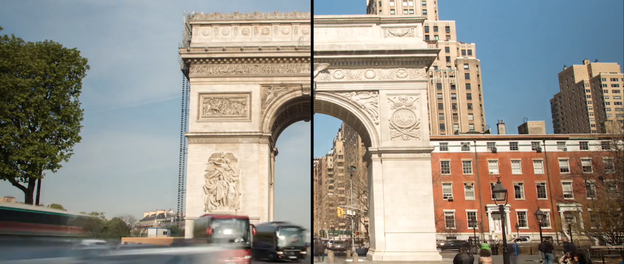 A Split-Screen Comparison of Paris and New York City