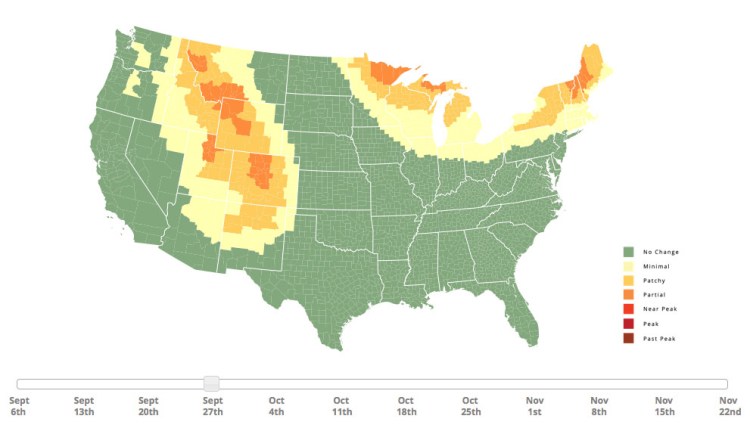 An Interactive 2014 Fall Foliage Map That Tracks The Progression Of 