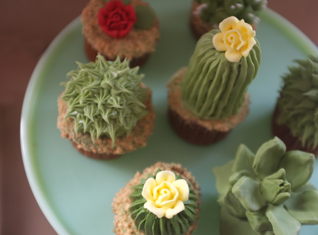 Cactus and Succulent Cupcakes by Alana Jones-Mann