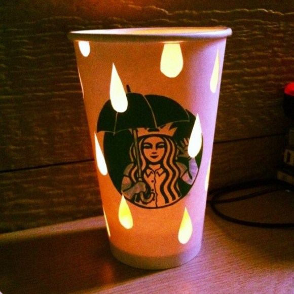 Altered Starbucks Logo Coffee Cup Art