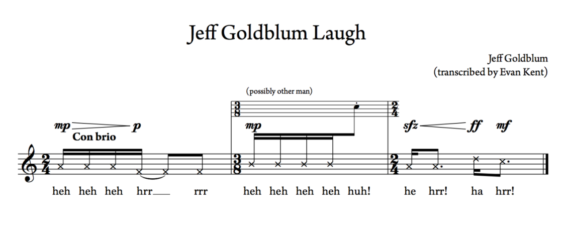 Jeff Goldblum Laugh Transcription