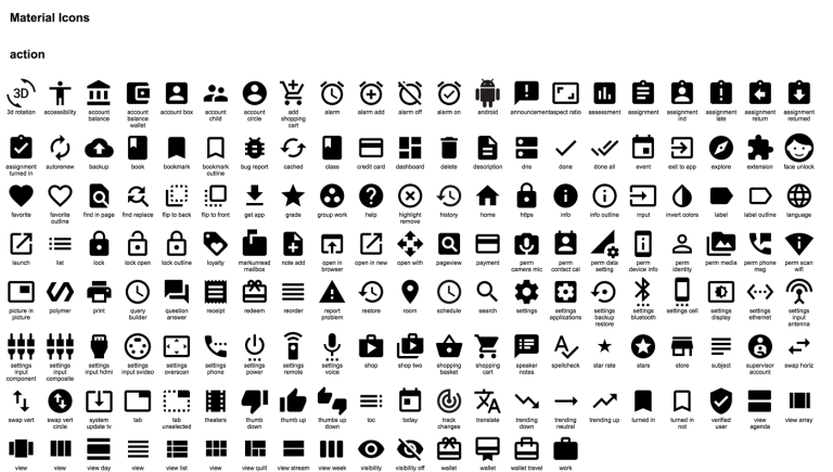 Google Material Design Icons