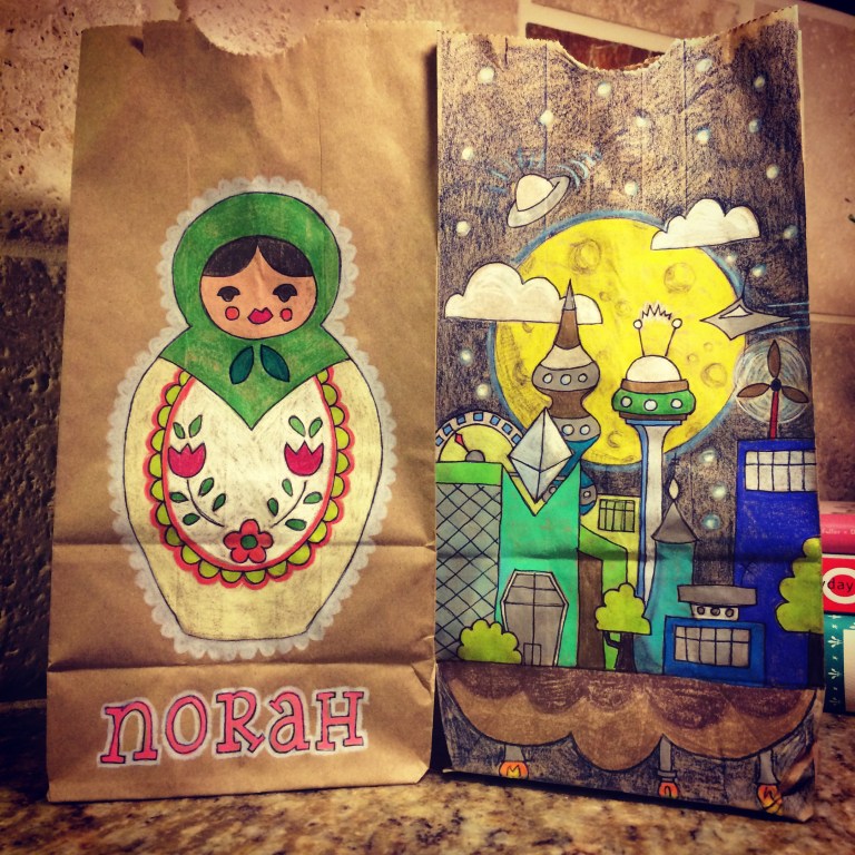 Lunch bag drawings