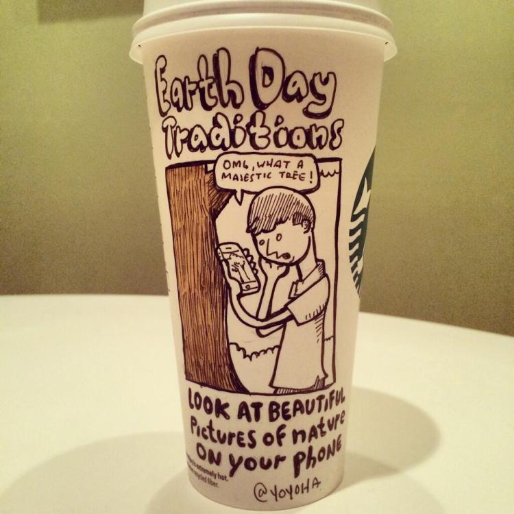 Twisted Coffee Cup Cartoons by Josh Hara