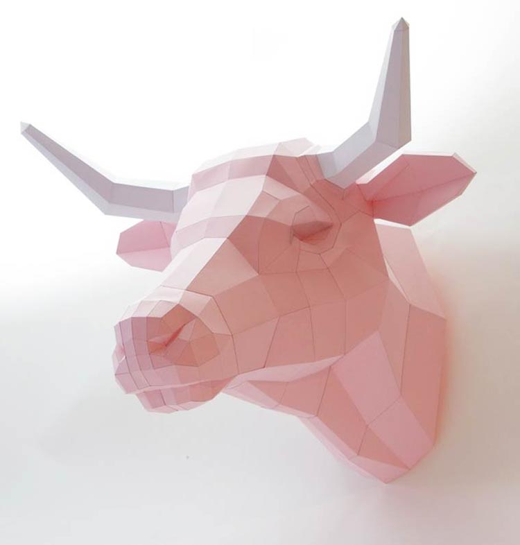 Polygonal Paper Animal Sculptures by Wolfram Kampffmeyer