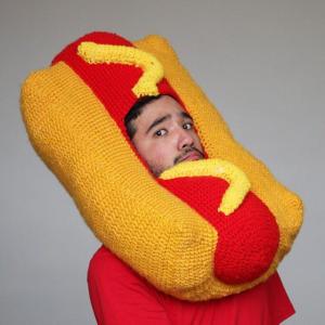 Hot Dog Crocheted Hat