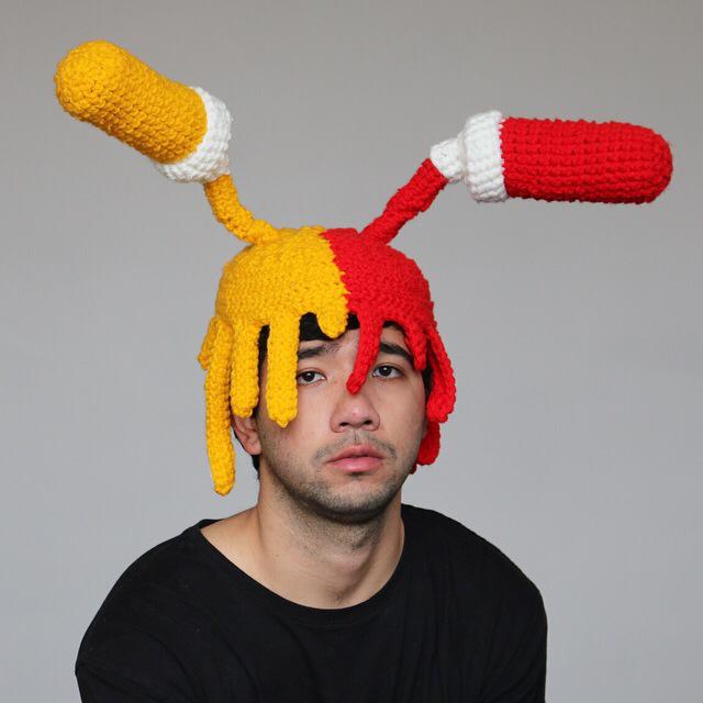 Ketchup and Mustard Crocheted Hat
