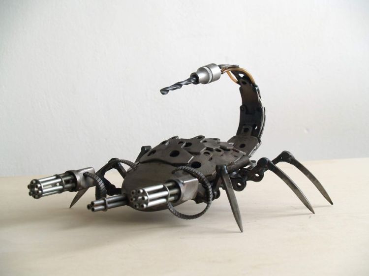 Metal Sculptures Made of Car and Motorcycle Parts by Tomas Vitanovsky