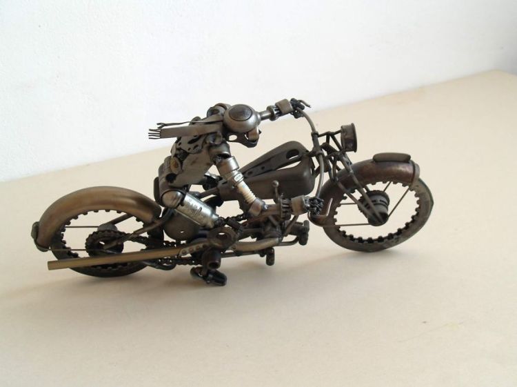 Metal Sculptures Made of Car and Motorcycle Parts by Tomas Vitanovsky