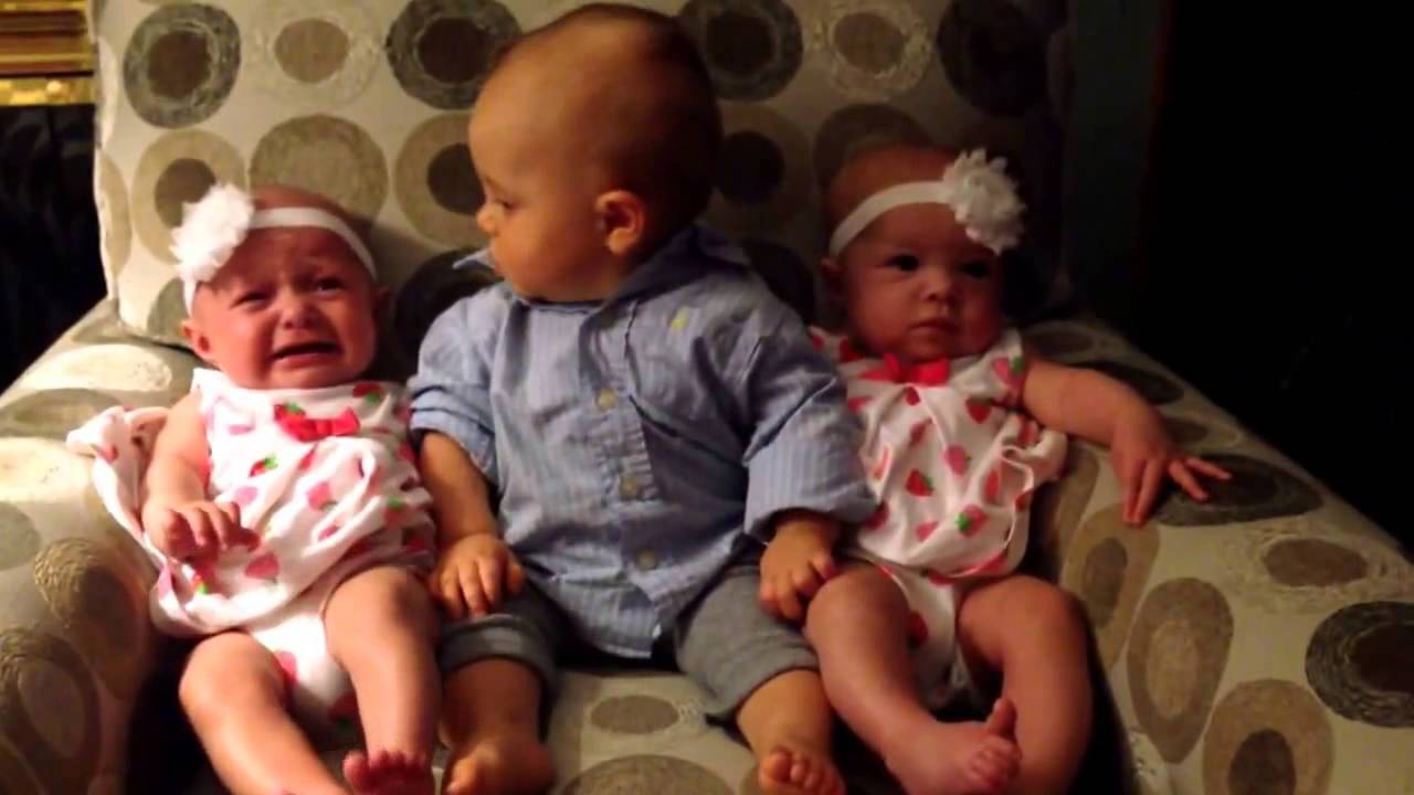 An Adorable Toddler Is Confused by Meeting Twin Babies for 