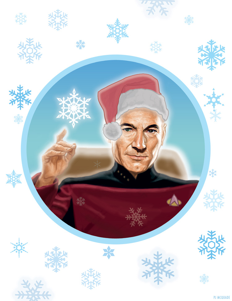 Picard Star Trek Christmas Card