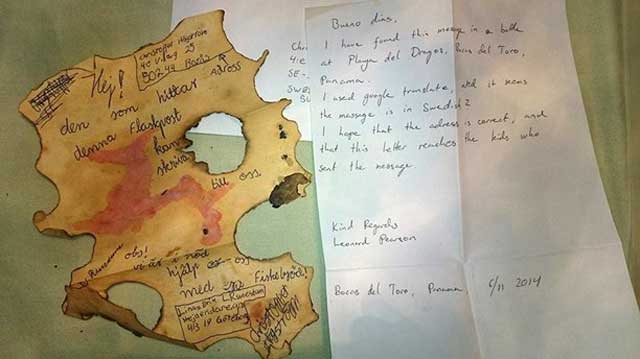 Swedish Pirate Message in a Bottle Returns from Panama After 22 Years