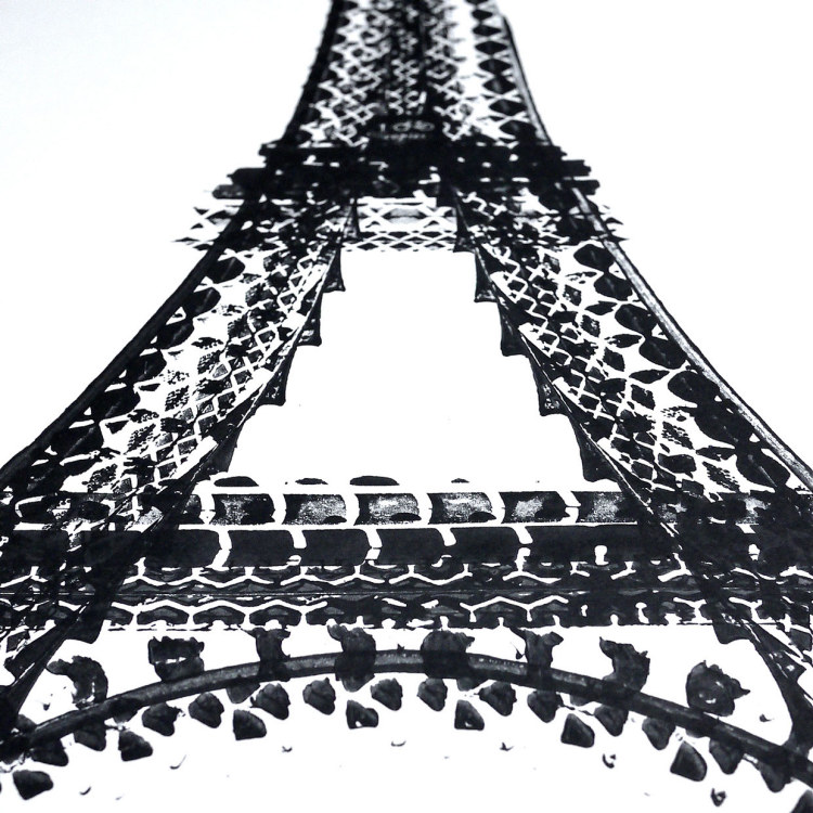 City Illustrations Made With Bicycle Tire Tracks by Thomas Yang