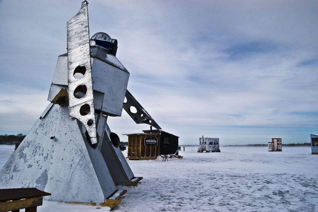 Art Shanty Projects, A Temporary Community of Art Shanties on a Frozen