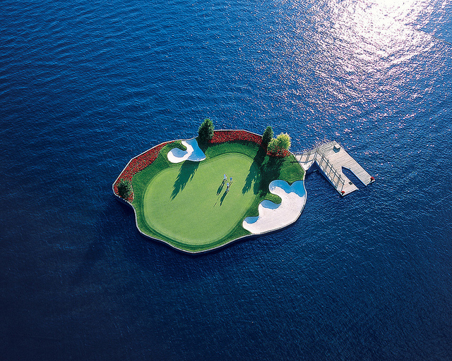 Floating Green at Coeur d'Alene Resort Golf Course