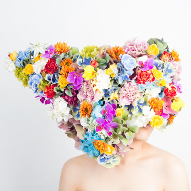 Sculptural Headdresses Made of Flowers And Other Natural Materials