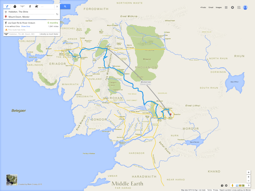 Google Maps Middle-Earth