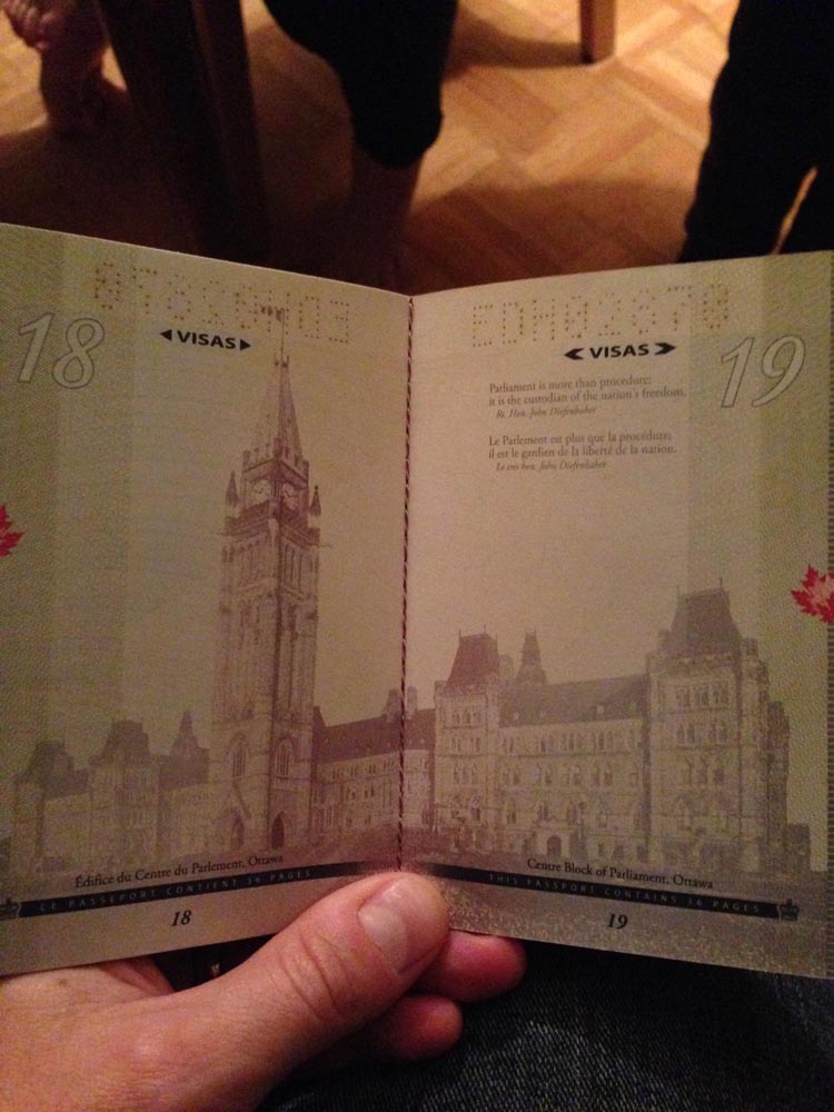 UV Light Art on the Canadian Passport