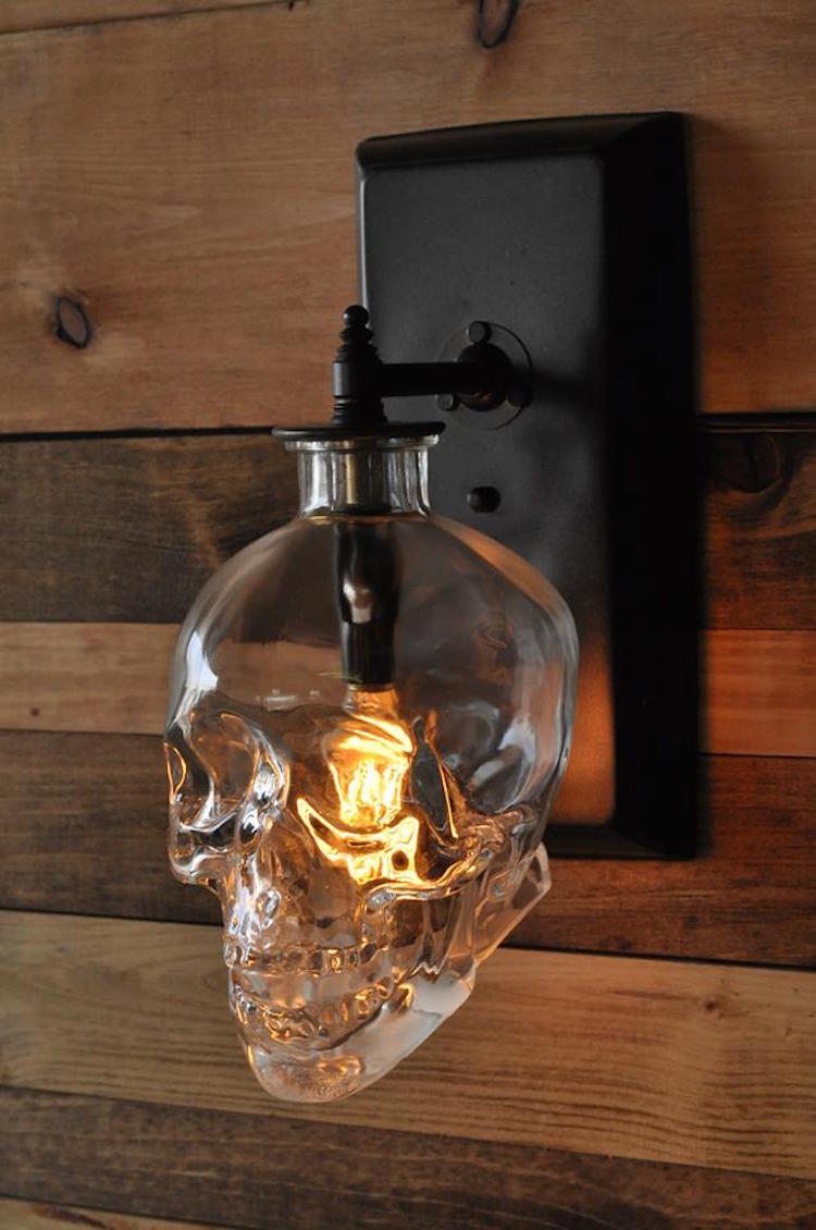 Lighting Expert Creates a Spooky Skull Wall Sconce From Recycled