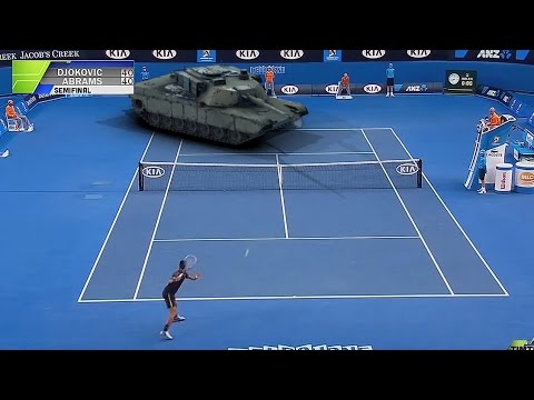 A Hilarious Short Video Featuring a Tennis Match Between Pro Player Novak  Djokovic and an M1 Abrams Tank
