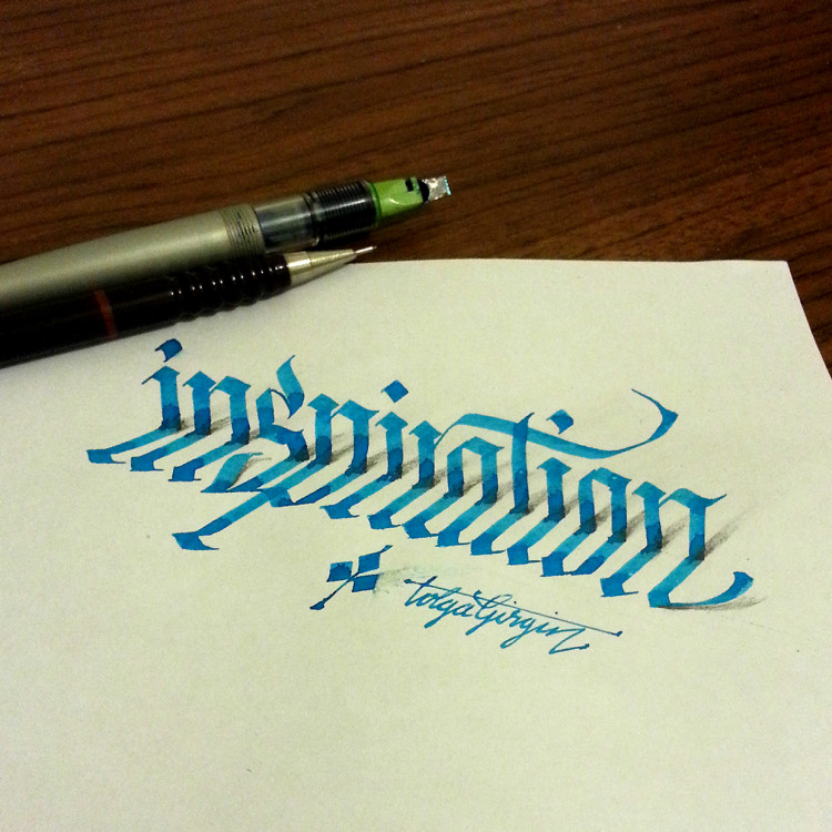 Anamorphic Calligraphy by Tolga Girgin