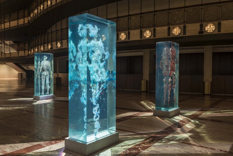 Psychogeographies 3D Collage Glass Sculpture by Dustin Yellin