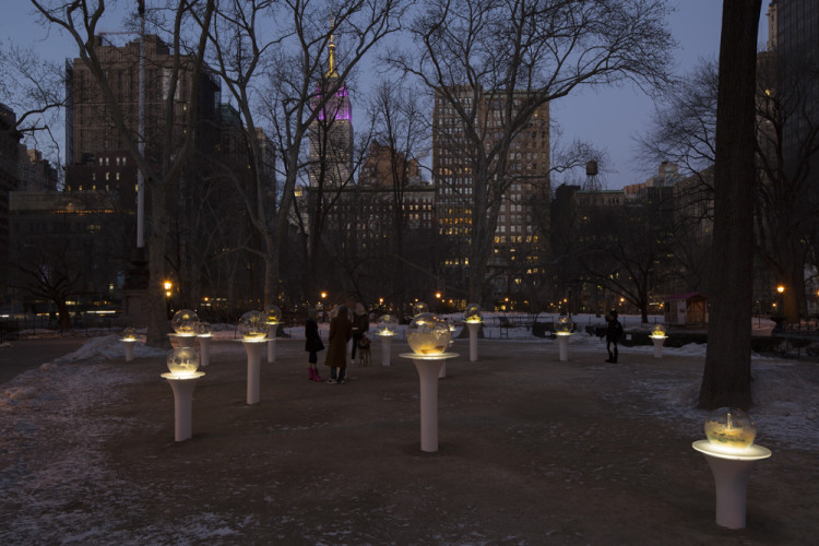 'Gazing Globes', Illuminated Fiberglass Spheres on Outdoor Display in ...