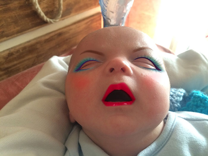 Mother Uses a Makeup App to Give Her Newborn Son a Virtual Makeover