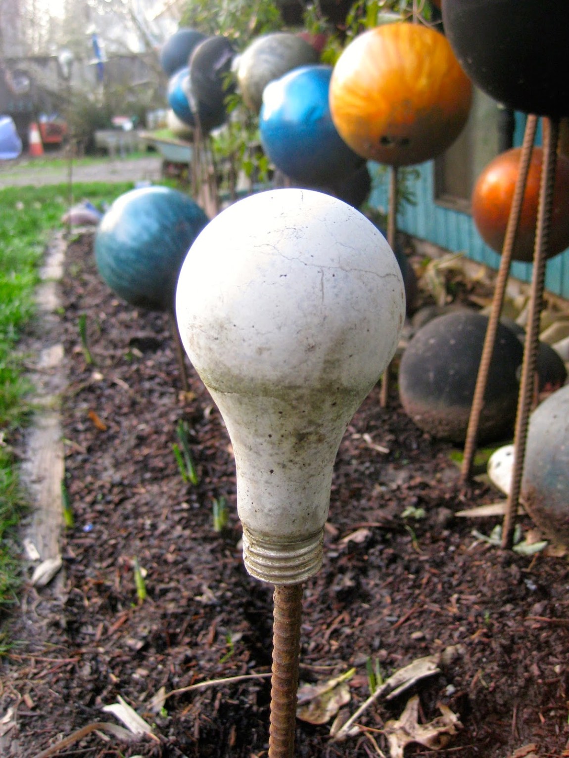 Cement Light Bulb in Ground