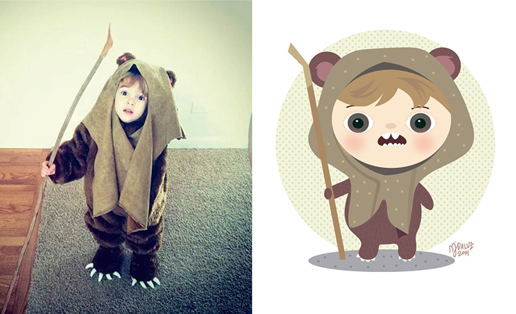 Artist Turns Cute Photos of Children Into Adorable Cartoon Characters