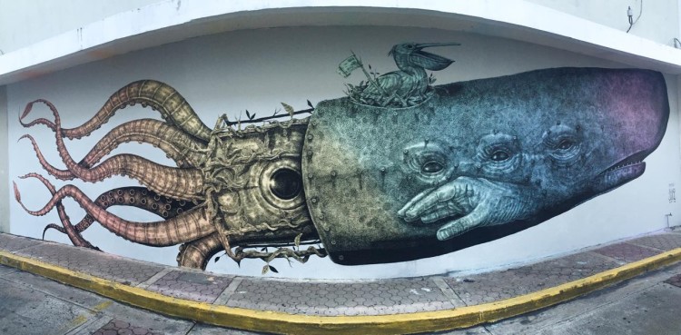 Squid-Whale Mural by Alexis Diaz