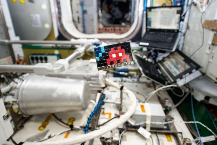 Space Invaders Art Aboard ISS