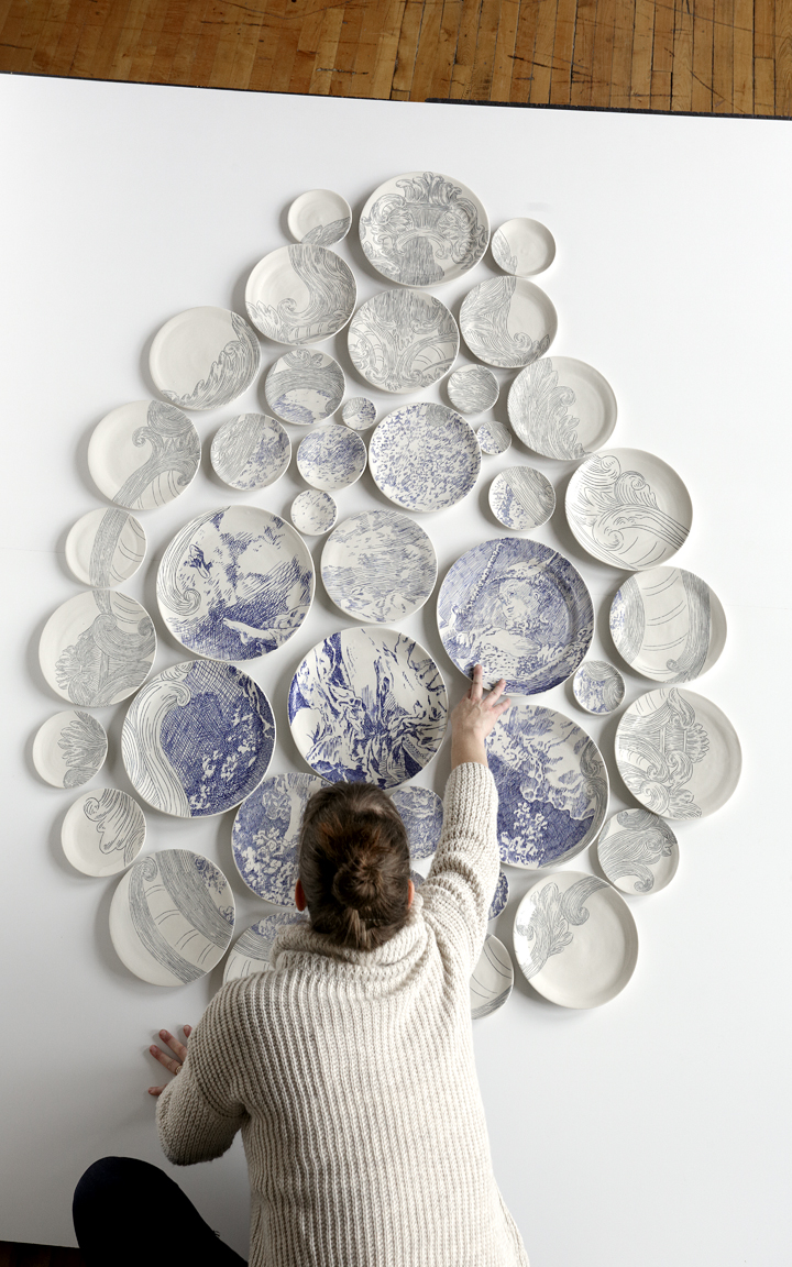 Ceramic Plate Paintings by Molly Hatch