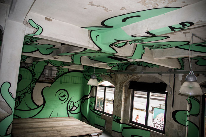 Anamorphic Octopus Mural