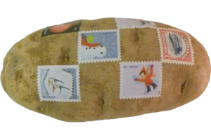 Mail a Spud potato with stamps
