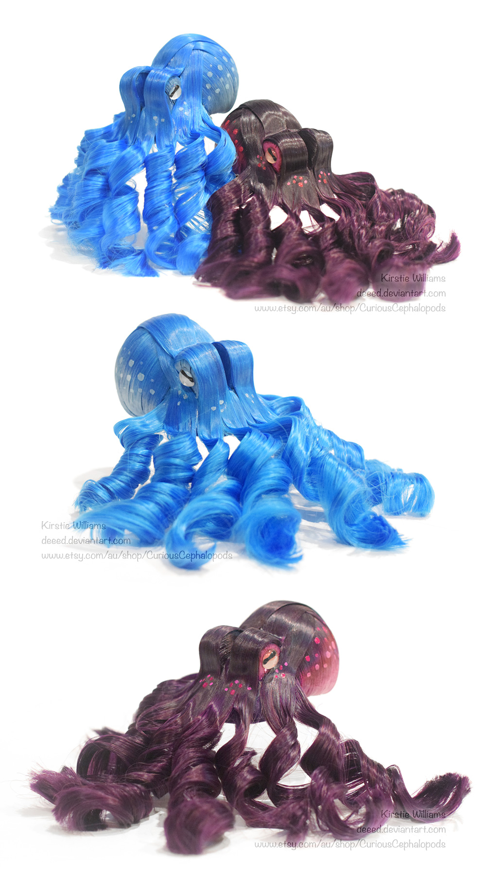 Blue and purple octopus fascinators