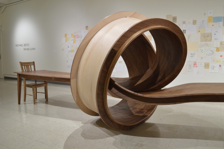 Tangled Wooden Table Sculpture by Michael Beitz