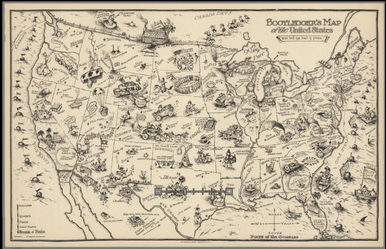 Bootlegger's Map of the United States