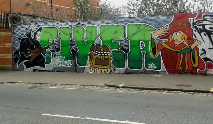 Terry Pratchell mural by Fiver