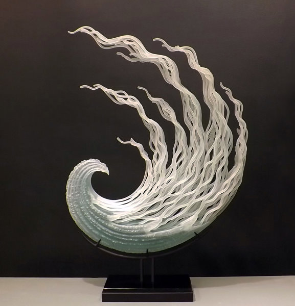Glass Sculptures of Waves by K. William LeQuier