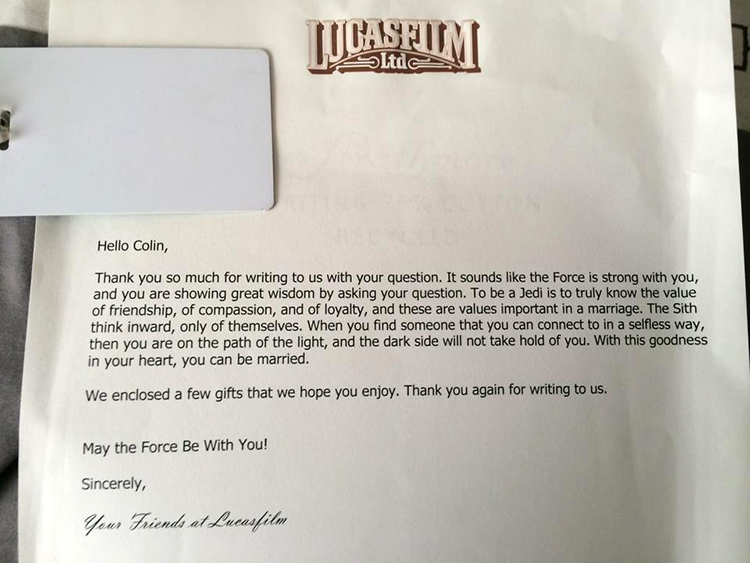LucasFilm Letter