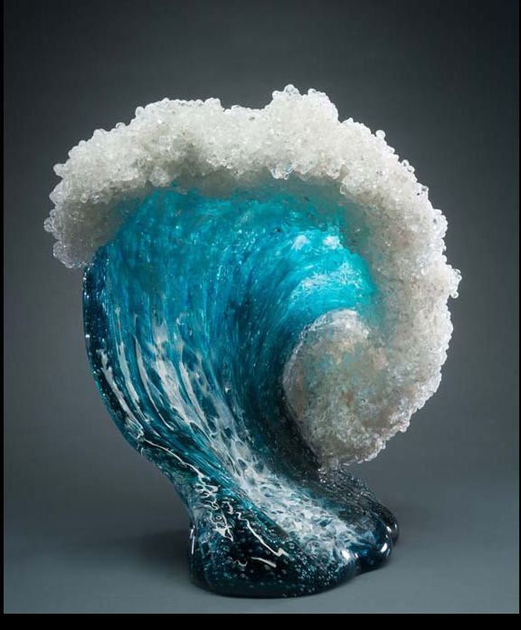 Gorgeously Realistic Glass Sculptures And Vases Styled Like Crashing Ocean Waves