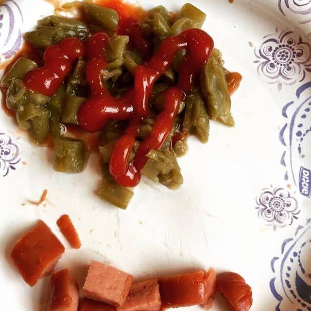 Green beans and ketchup