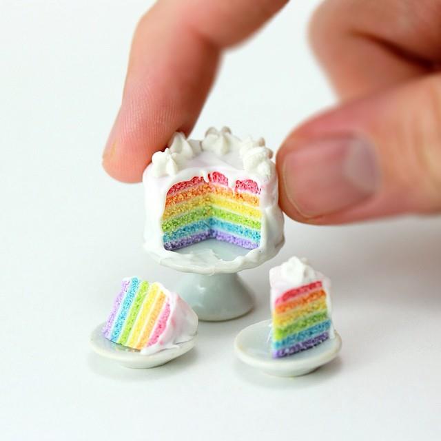 Miniature rainbow cake