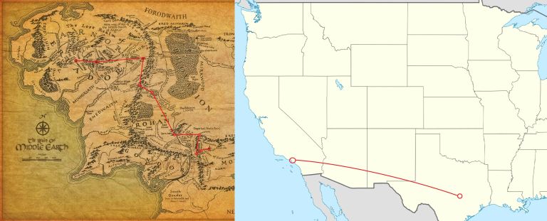 USA LotR walking comparison