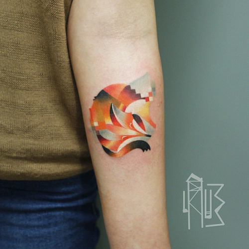 Strikingly Colorful Pixel and Glitch Tattoos by Alexey