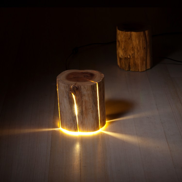 Beautiful Ed Log Lamps Made From, Lamps Made From Wood Logs